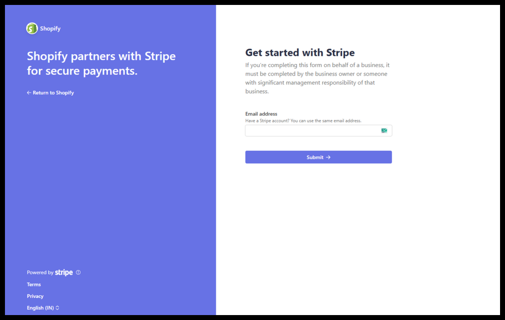 connect shopify strip