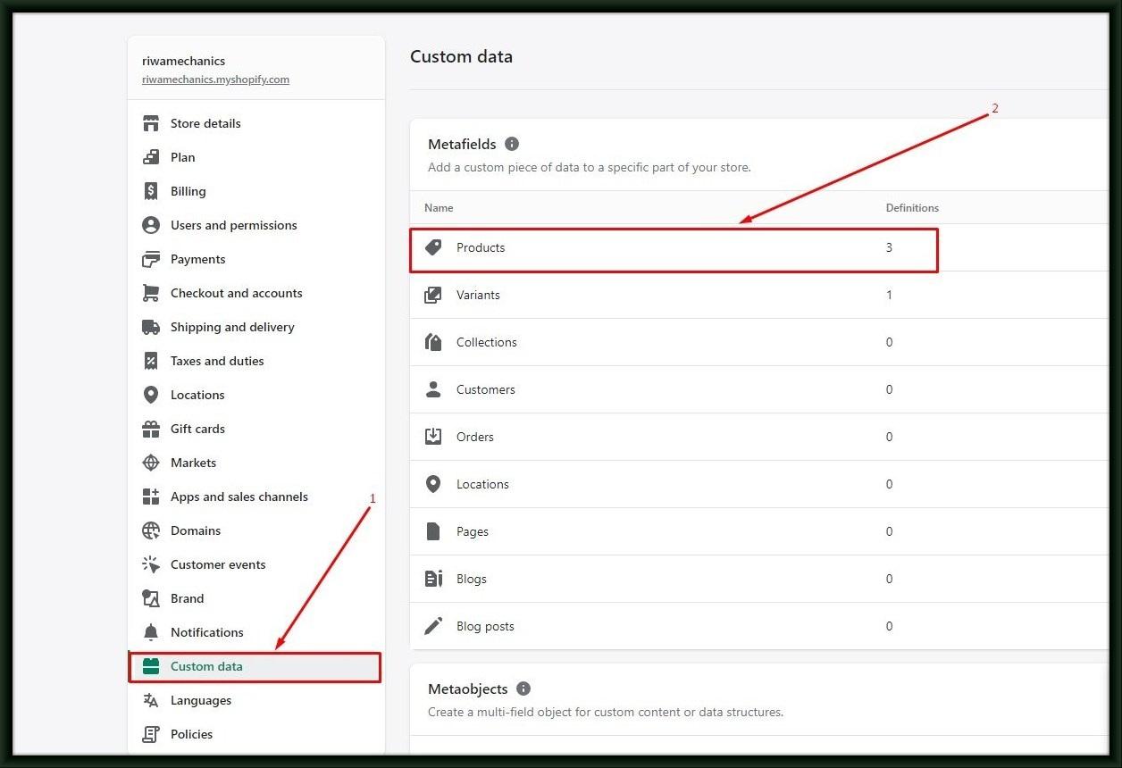 Shopify metafield type update