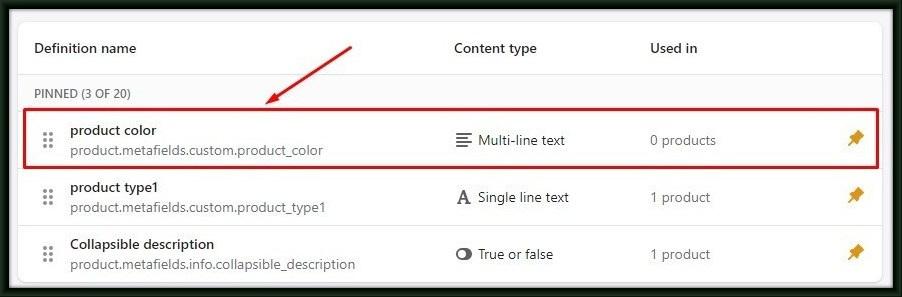 Shopify metafield type update